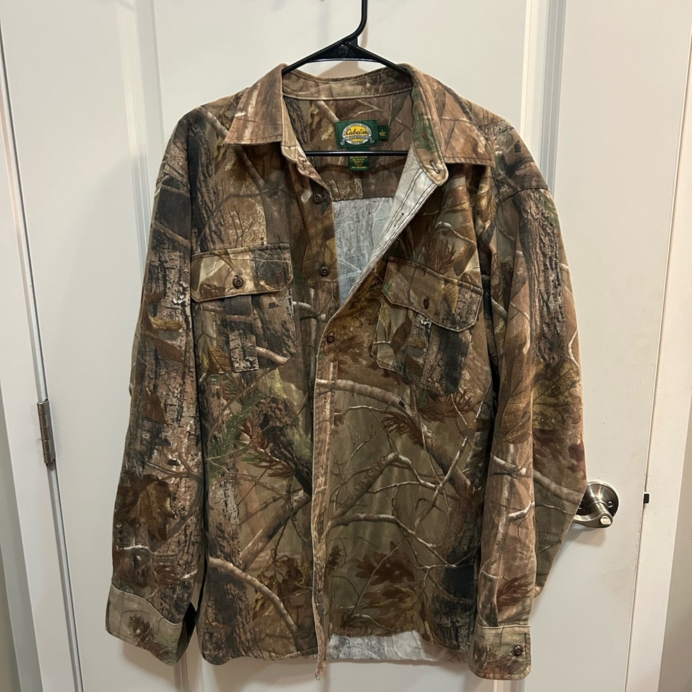 Cabela's Camoflauge Hunting Women’s Brown Tree Camo Shirt Jacket Shacket Size L